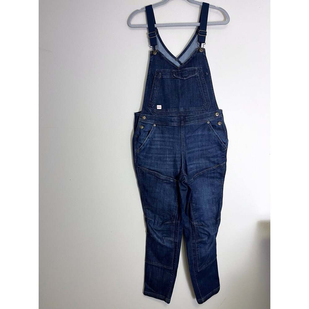 Duluth Trading Co Overalls Women’s Denim Dark Wash Bibs Workwear Size 12